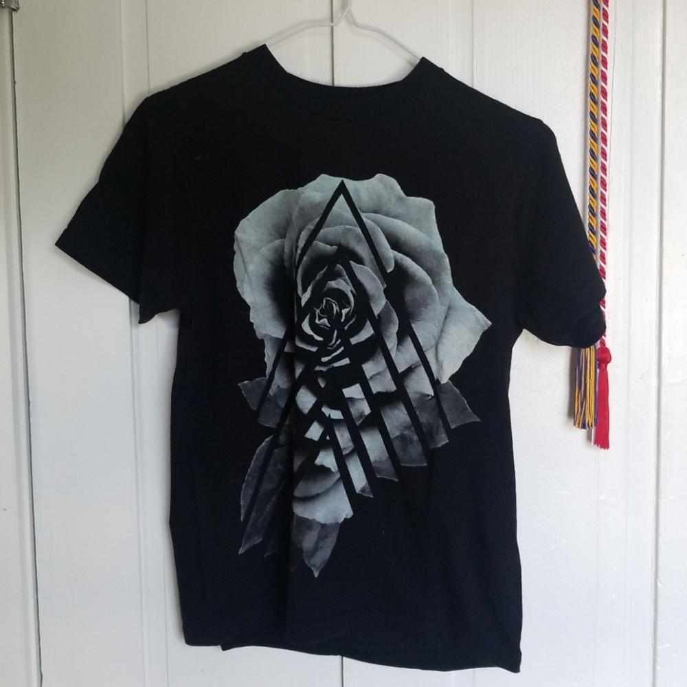 black short-sleeved tee with logo